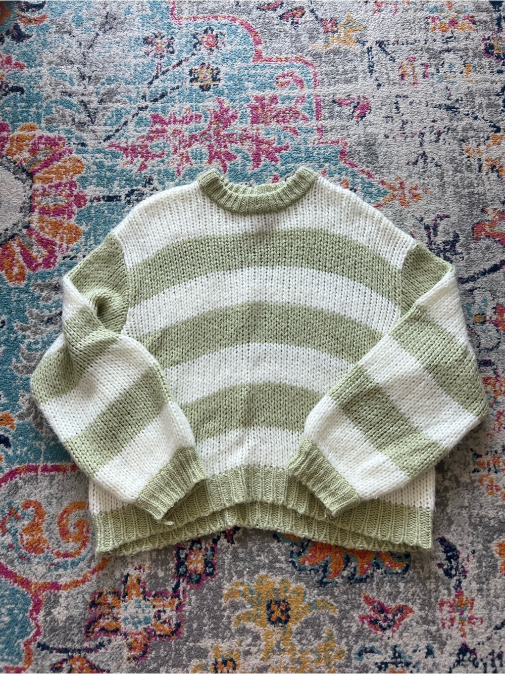 grey bandit striped chunky sweater